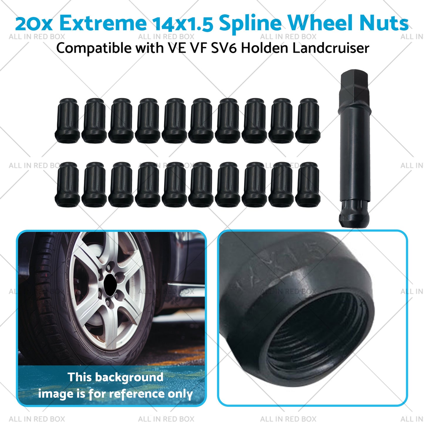 20x Extreme 14x1. 5 Spline Wheel Nuts Suitable for Holden Landcruiser VE VF SV6