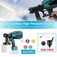 Cordless High Pressure Spray Gun Airless Paint Sprayer For Makita Battery