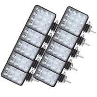 10x 4inch Flood LED Work Lights 80W 12V Square IP68 Suitable For Vehicle/Boat