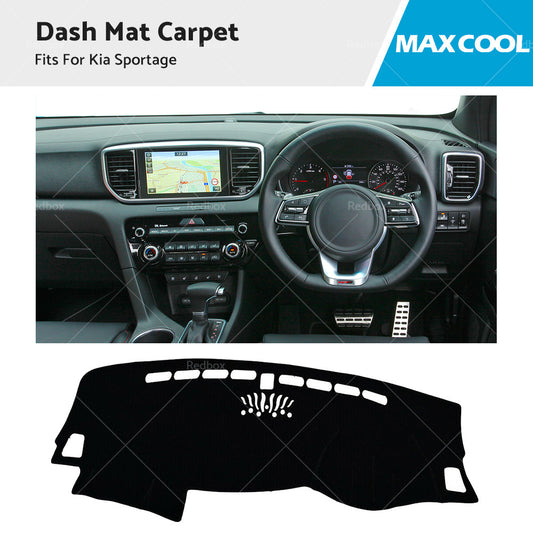 Dash Mat Fits For Kia Sportage 2017-2021 Dashboard Cover Black Carpet Non-slip