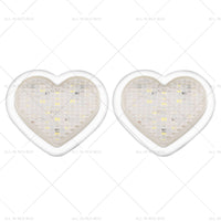 {{ Heart Pair 12V LED Side Marker Indicators Clear Flash White }} - Buy Car Parts Online at {{ Kaka Auto Parts }}.