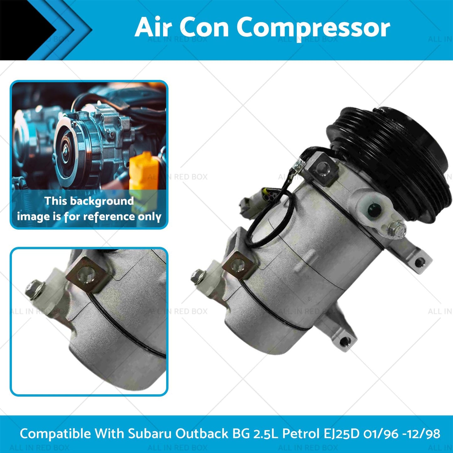 {{ Air Con Compressor Suitable For Subaru Outback BG 2.5L Petrol EJ25D 01/96 -12/98 }} - Buy Car Parts Online at {{ Kaka Auto Parts }}.