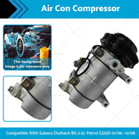 {{ Air Con Compressor Suitable For Subaru Outback BG 2.5L Petrol EJ25D 01/96 -12/98 }} - Buy Car Parts Online at {{ Kaka Auto Parts }}.