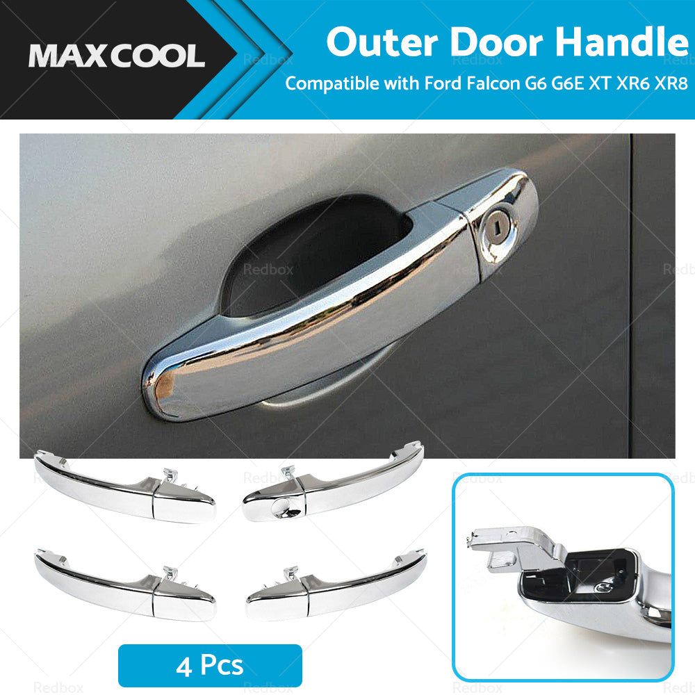 Full Set 4PCS Outer Door Handle Chrome Suitable For Ford FG Falcon G6 XT XR6 XR8