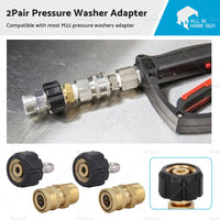 2 Pair Pressure Washer Adapter 1 4inch Quick Connect Coupler Kit M22-14 Adapter