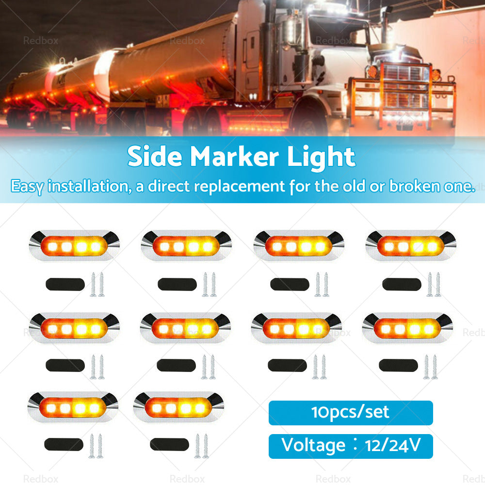 10x Amber Red Clearance Lights Side Marker  Suitable For Truck Trailer Caravan