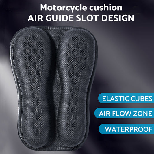 Foldable Passenger Motorcycle Gel Rear Seat Cushion 3D Honeycomb Structure