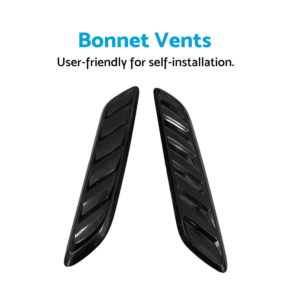 Gloss Black Bonnet Vents Suitable For Holden Commodore VF S SS  SSV  SV6 Redline