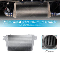 Intercooler 3 inch  Universal Aluminum Turbo 450x300x76mm Bar Plate FMIC Front Mount