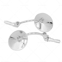 Chrome Round Rearview Bar End Mirror Suitable for Motorcycle Chopper Racer