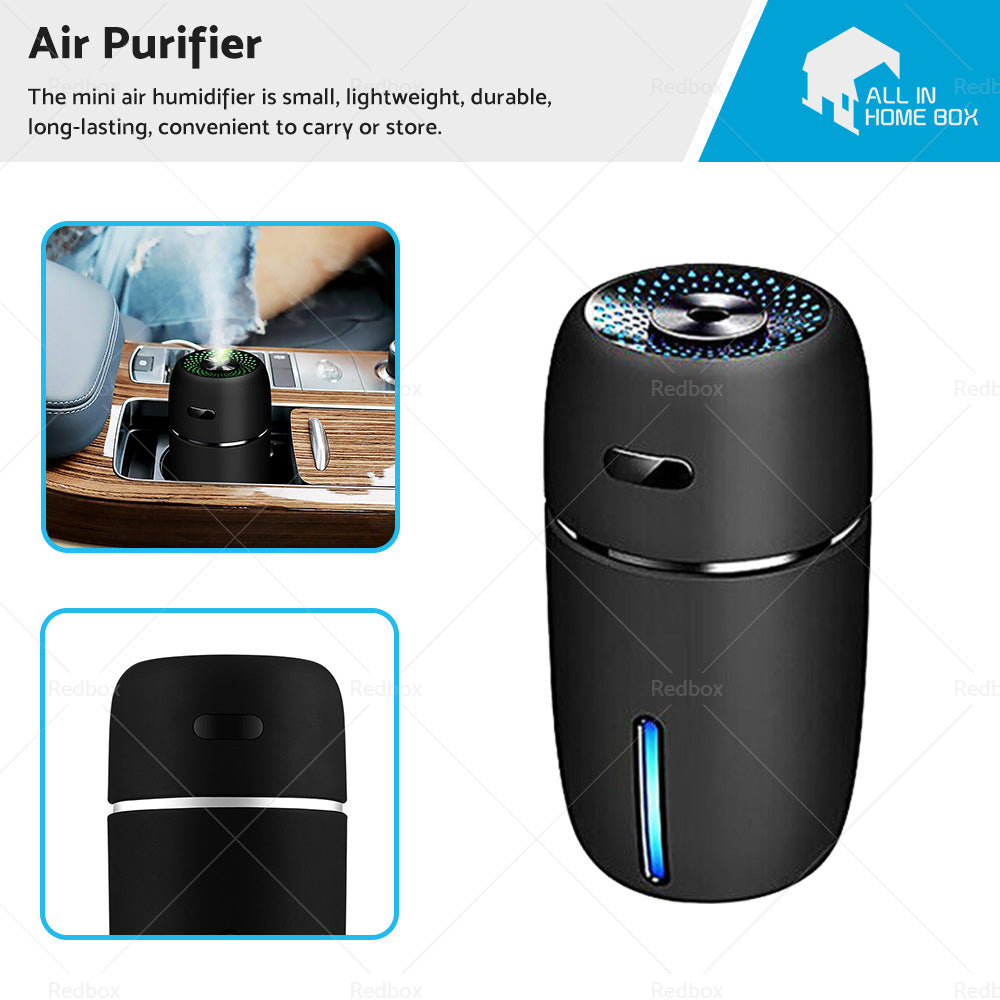 USB Car Air Purifier Diffuser Aroma Humidifier Mist Led Night Light Home