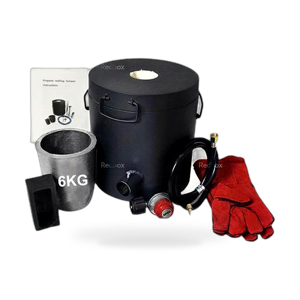 6KG Propane Metal Melting Furnace Forge Copper Silver Aluminium+Graphite Mould - ZT3