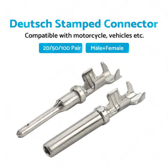 compare product Deutsch Solid Terminal No. 16 Stamped Contact Pins Male Female Suitable for DT S