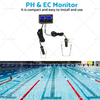 Online PH  and  EC Conductivity Monitor Meter Tester Rechargeable Aquaculture Pond