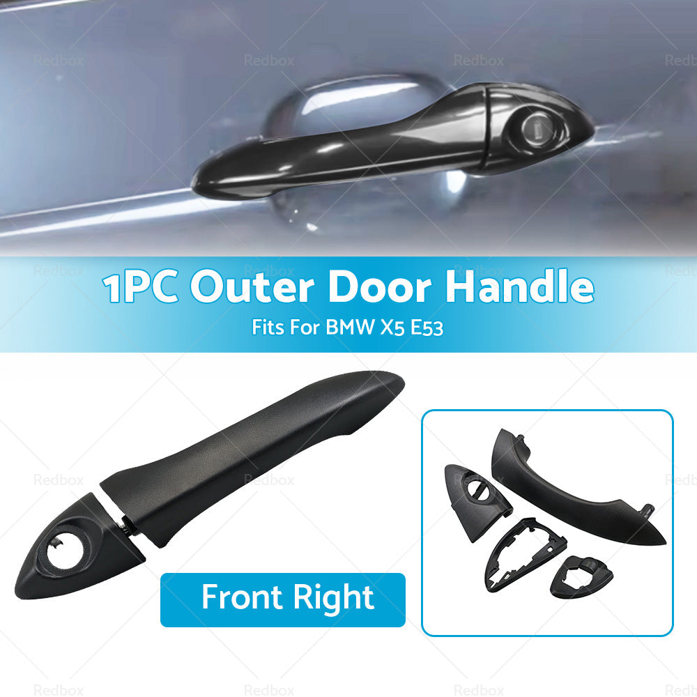 Outer Door Handle Front Right Side RHD For BMW X5 E53 2000-2005 2006 Dumb Black