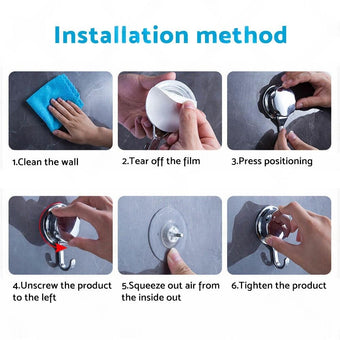 compare product 2x Strong Vacuum Suction Cup Hook Suitable for Bathroom and Kitchen Towel Shower
