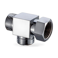 T Connector Toilet Bidet G1/2 3 Way Brass Chrome Diverter T Adapter