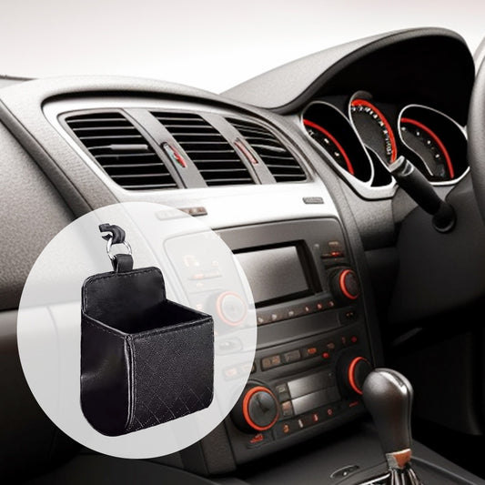 Car Organizer Bag Air Outlet Dashboard Hanging Leather Car Mobile Phone Holder