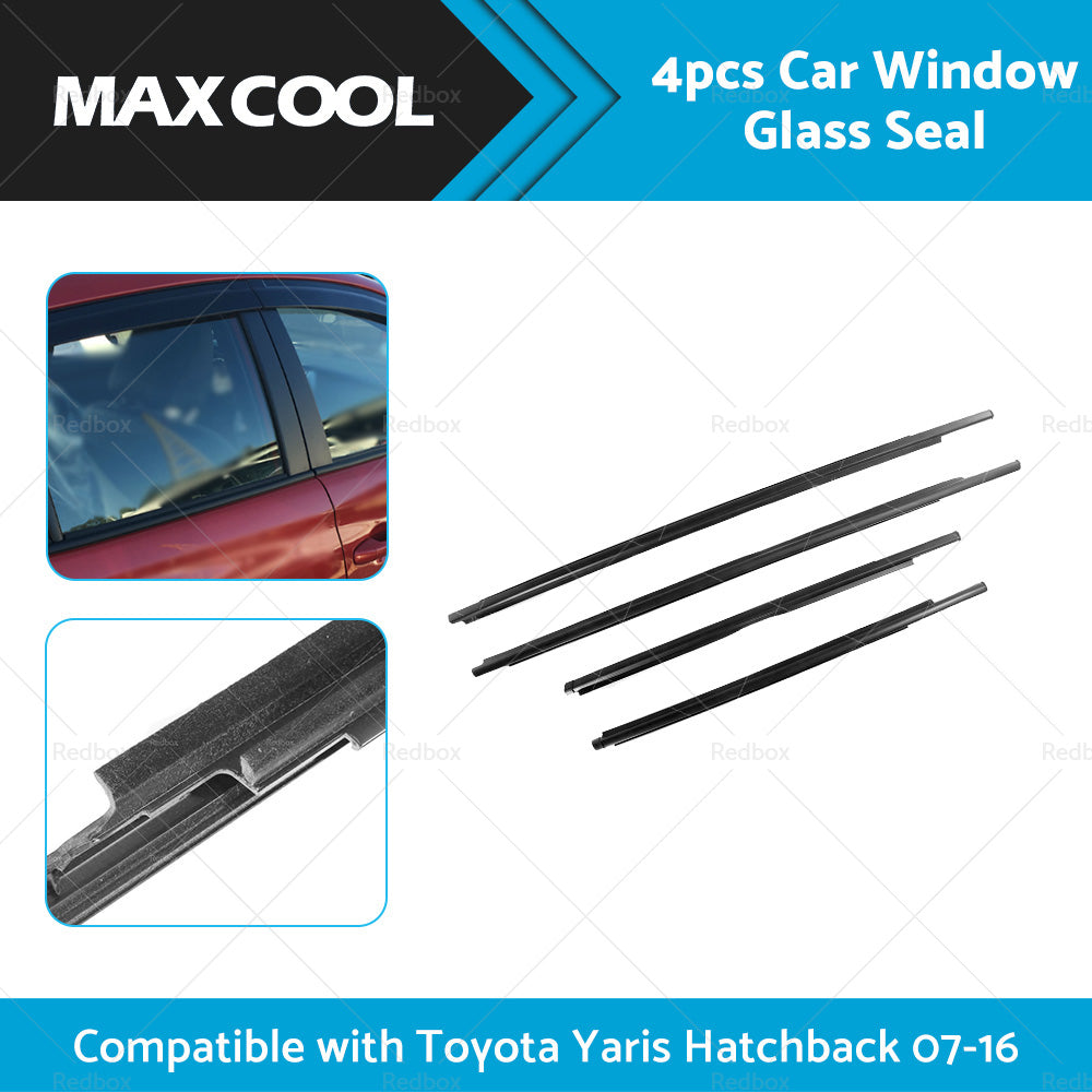 4PCS Window Glass Seal Weatherstrip Suitable For Toyota Yaris Hatchback 07-16