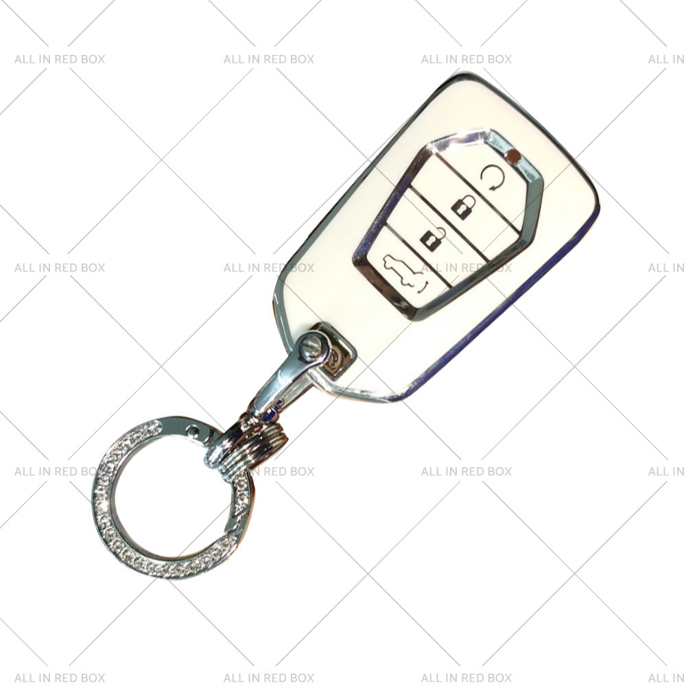 TPU Car Remote Key Fob Cover Suitable for Isuzu D-MAX MU-X MUX 4 Button White