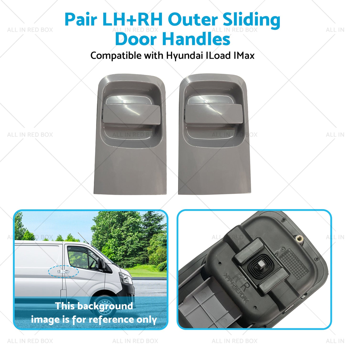 Pair Grey LHRH Outer Sliding Door Handles Suitable for 08~15 Hyundai ILoad IMax