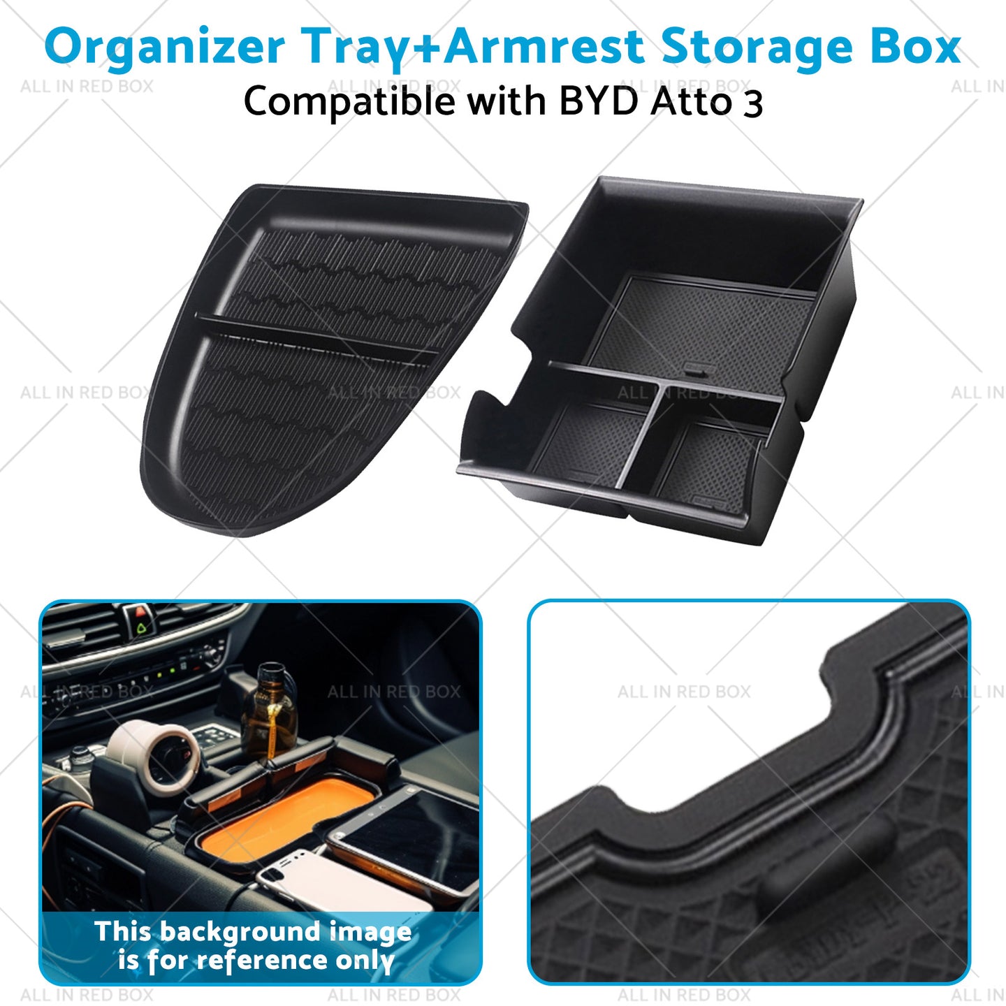 {{ Armrest Storage Box?  Organizer Tray Suitable For BYD Atto 3 22-23 }} - Buy Car Parts Online at {{ Kaka Auto Parts }}.