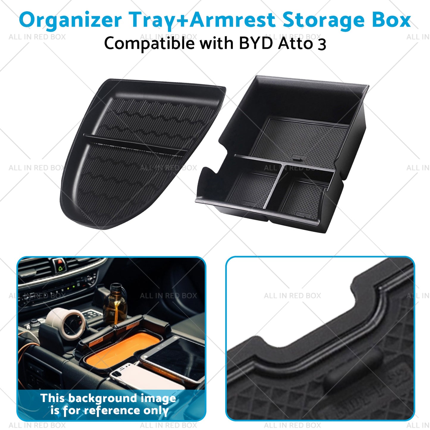 {{ Armrest Storage Box?  Organizer Tray Suitable For BYD Atto 3 22-23 }} - Buy Car Parts Online at {{ Kaka Auto Parts }}.