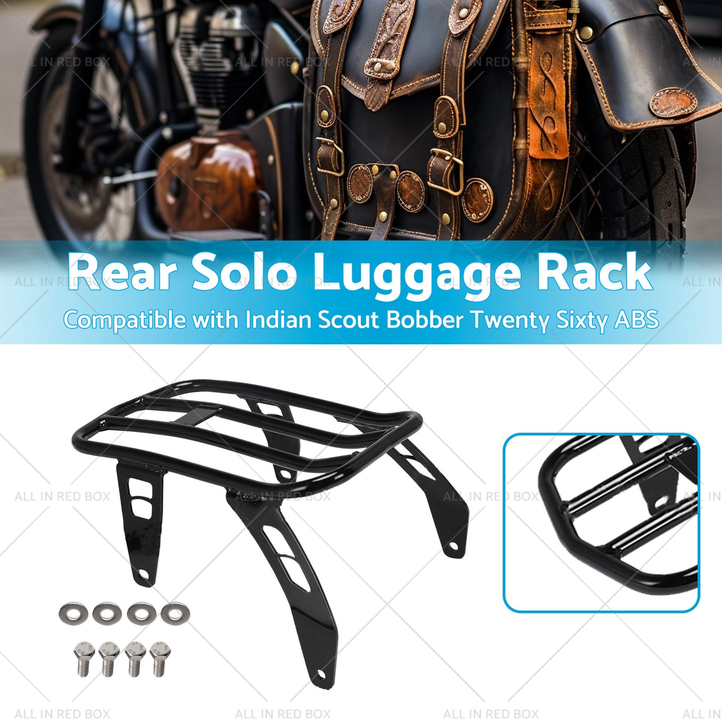 Motorcycle Rear Solo Luggage Rack Suitable For Indian Scout Bobber Twenty Sixty