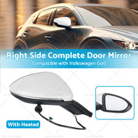 Door Mirror Suitable for VW Golf MK7 2013-2021 Right Driver Side White Heated