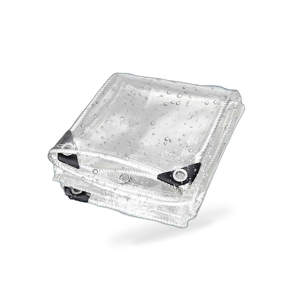 100cmx300cm Heavy Duty Clear PVC Tarp Waterproof Plant Cover Grommets - BD4