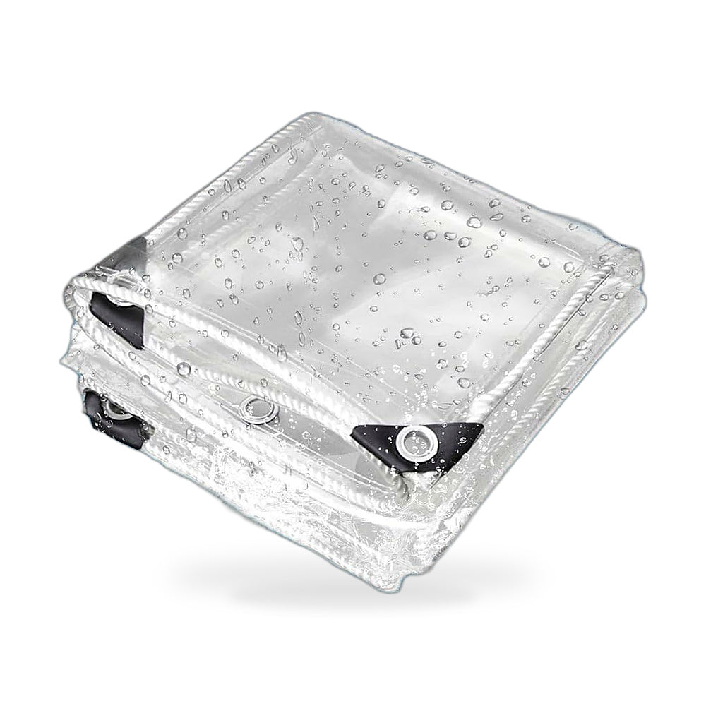 100cmx300cm Heavy Duty Clear PVC Tarp Waterproof Plant Cover Grommets - ZT3