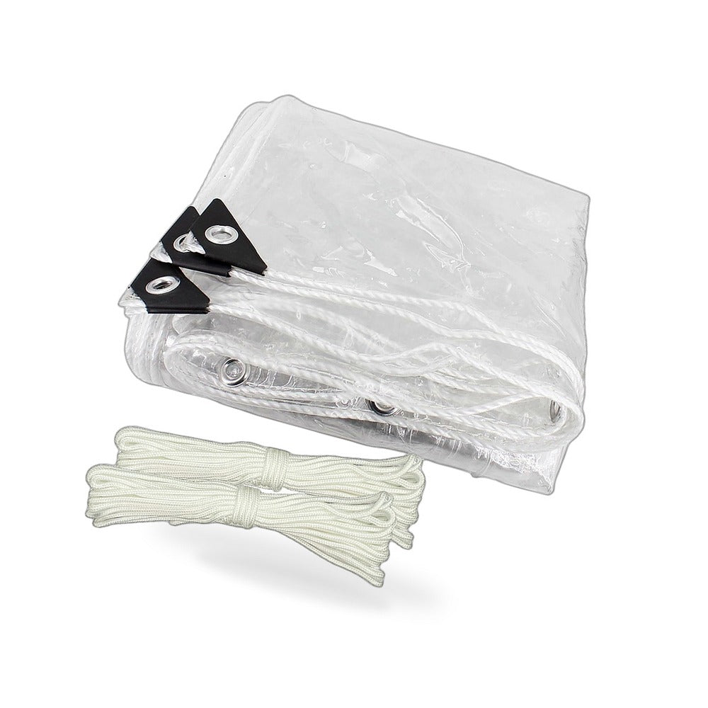 Clear PVC Heavy Duty Tarp 300x400cm Waterproof Plant Cover with Grommets - BD3