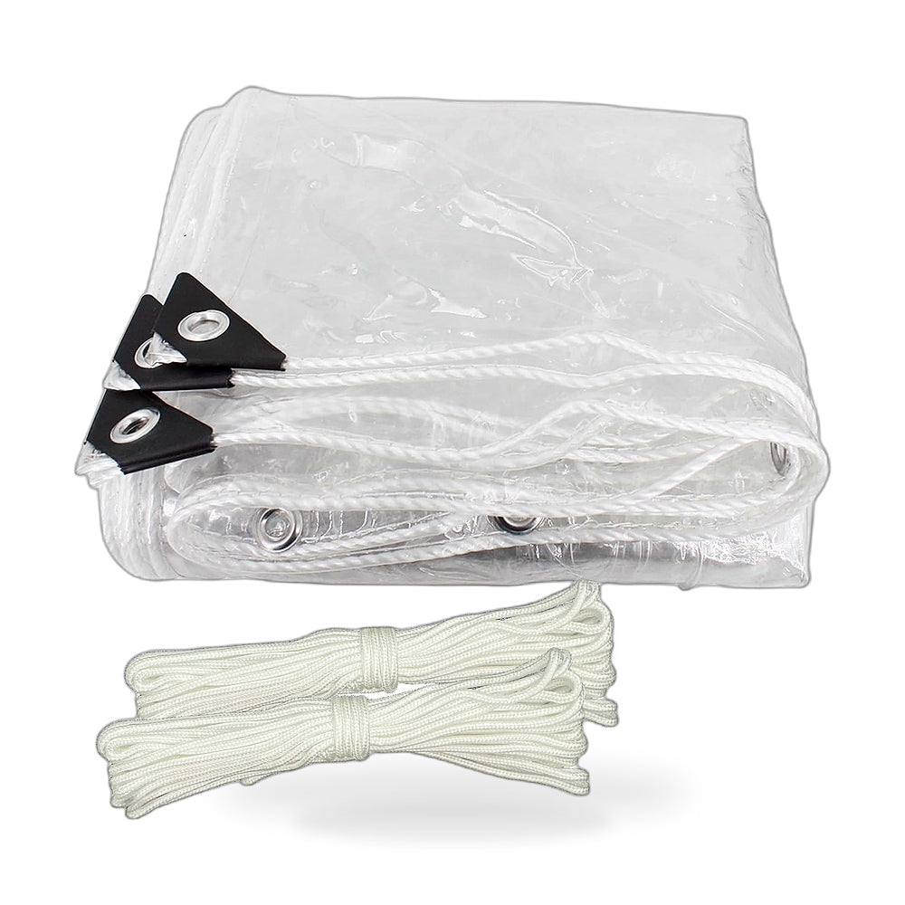 Clear PVC Heavy Duty Tarp 300x400cm Waterproof Plant Cover with Grommets - ZT3