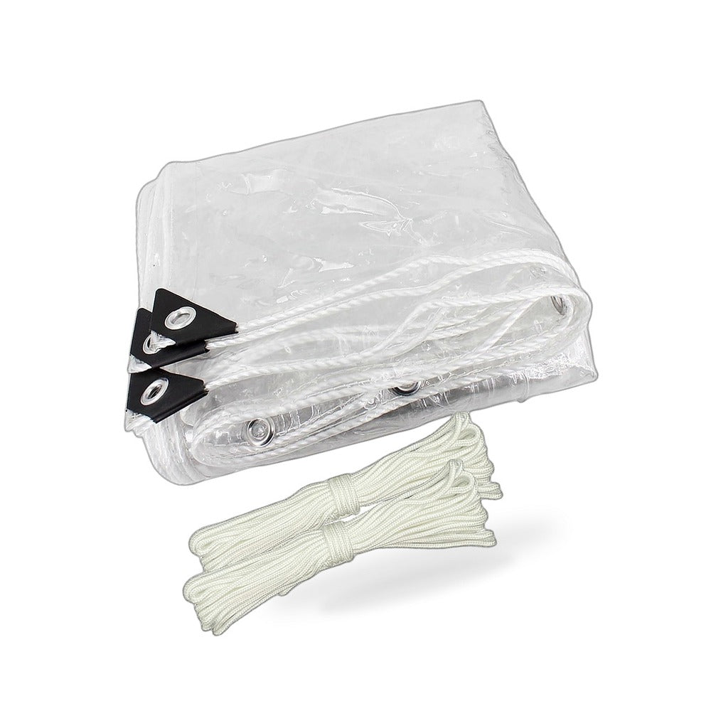 Clear PVC Heavy Duty Tarp 200x600cm Waterproof Outdoor Plant Cover Grommets - BD4