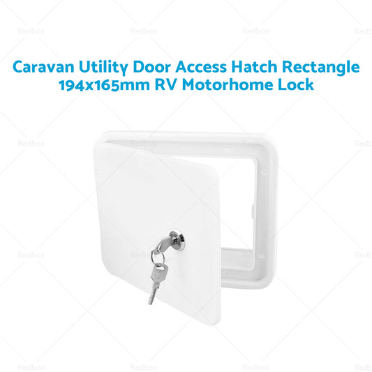 Caravan Utility Door Access Hatch Rectangle 194x165mm RV Motorhome Lock