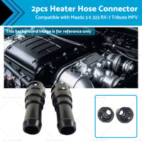 2x Heater Hose Connector B45561240A Suitable for Mazda 3 6 323 RX-7 Tribute MPV