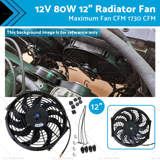 12inch Universal Push Pull Radiator Fans Engine Bay Cooling Fan  Fitting Kits