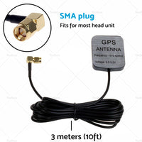 GPS Antenna SMA Plug Active Aerial Extension Cable for Car DVD Head Unit Stereos