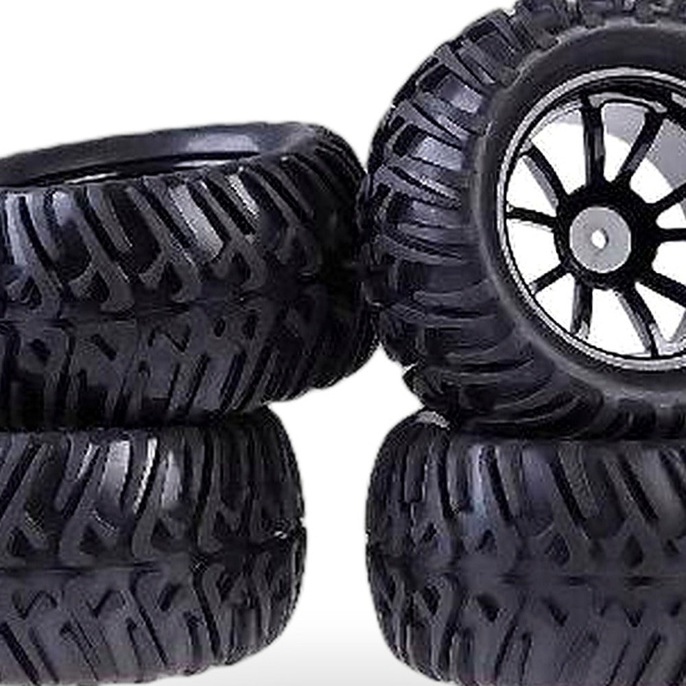 4x Wheel Rim & Tires Suitable for HSP 1:10 Monster Truck RC Car 12mm Hub