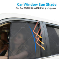 4PCS Front Rear Magnetic Car Window Sun Shades Suitable For Ford Ranger PX2 3