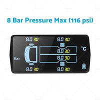 Tyre Pressure Monitoring System  6 Wheel Sensor for Caravan Truck Trailer Solar