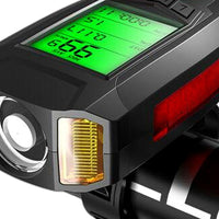 LED Bicycle Headlight with Horn and Speedometer Suitable for Bicycles