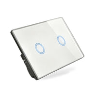 87x87mm LED Touch Wall Light Switch 2-Gang 1-Way Suitable for Home Office Instal