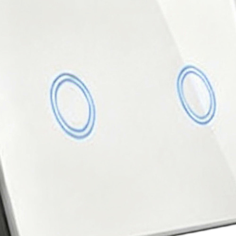 87x87mm LED Touch Wall Light Switch 2-Gang 1-Way Suitable for Home Office Instal