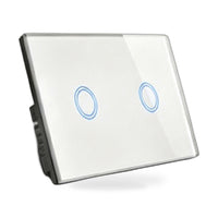 87x87mm LED Touch Wall Light Switch 2-Gang 1-Way Suitable for Home Office Instal