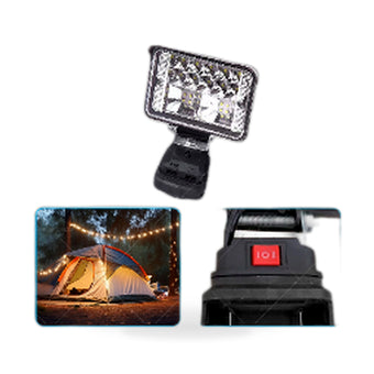 compare product 3in 18V LED Work Light Torch with 2x USB Ports Suitable for Makita