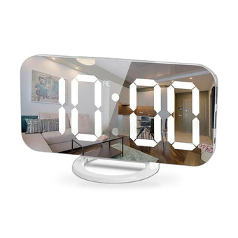 compare product Digital Alarm Clock with Mirror LED Display Suitable for Wall & Bedroom