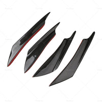 4x Carbon Fiber Car Bumper Fin Canard Splitter Diffuser Valence Spoiler Lip