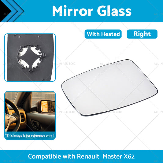 Right Mirror Glass Suitable for Renault Master X62 2010-2019 Heated Convex base