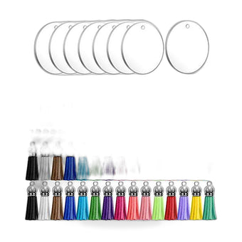 compare product 120PCS Sublimation Blanks Keychains Bulk Keychains Ornament Set with Tassels